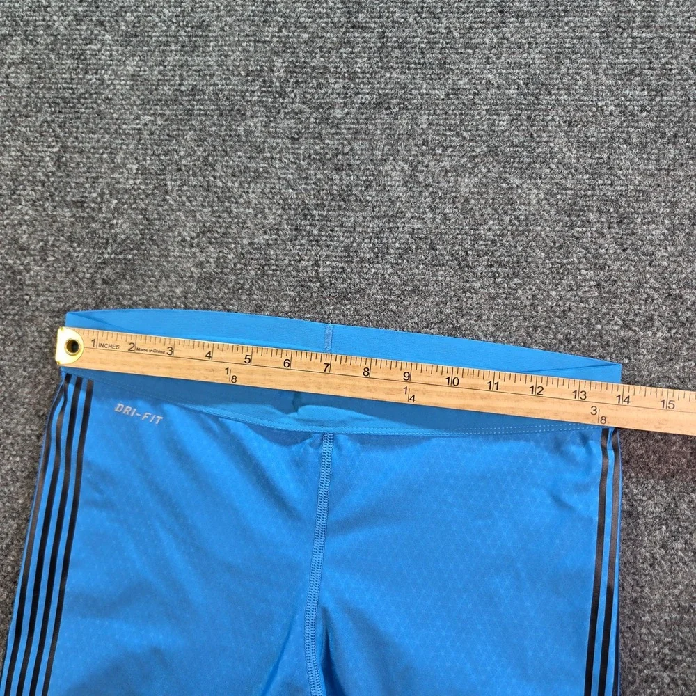 Nike Dri-FIT Running Leggings Women Medium Blue Striped Cropped RN56323